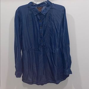 Denim Half Button Up